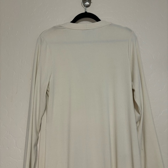 Banana Republic Cream Ribbed Button Down Cardigan Long Sleeve Dress Size L - Picture 10 of 11